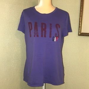 GAP Purple Paris T-shirt Size XL
